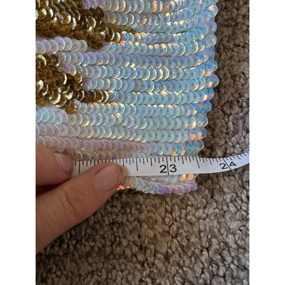 NWOT Retrofête Grace Dress White With Gold Palm Sequin Size XS - Picture 13 of 13